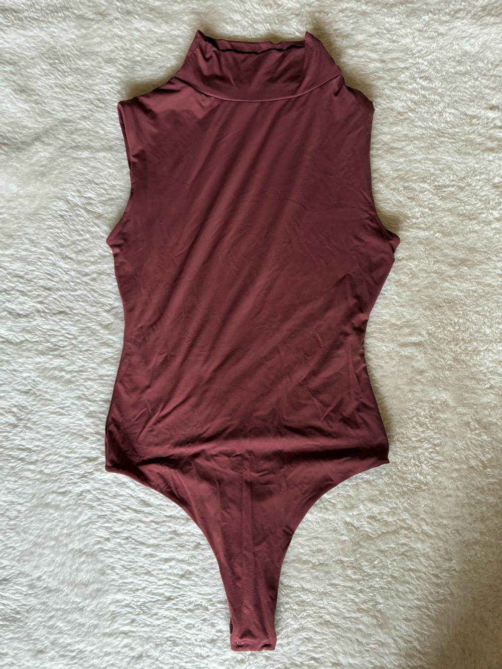 Pumiey Mock Neck Sleeveless Bodysuit - XS, Dusty rose